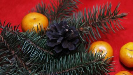 Festive Mandarin Dreams for Christmas Holiday Decor wallpaper