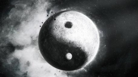 Yin Yang planet wallpaper