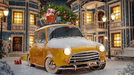 Christmas car wallpaper