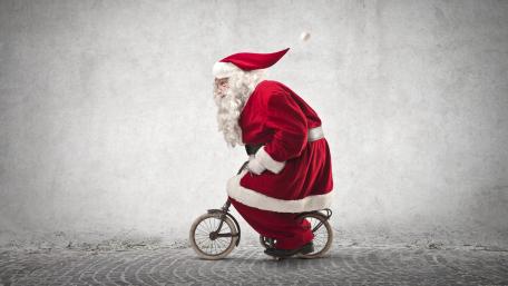 Santa's Unexpected Ride: A Christmas Surprise for All! wallpaper
