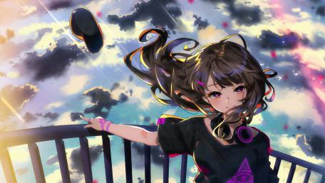 Dusk Dreams with Anime Elegance wallpaper