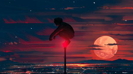 Solitude at Sunset Horizon wallpaper