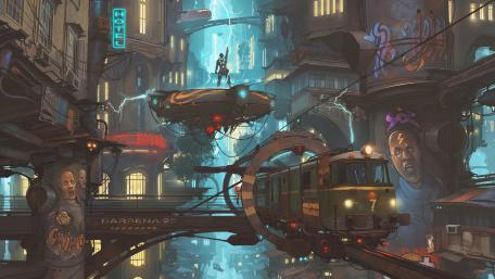 Steampunk train wallpaper
