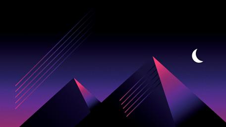 Retrowave pyramids wallpaper