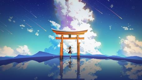 Serene Gateway: Anime Dreamscape wallpaper