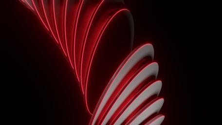 Vibrant Red 3D Abstract Waves Art wallpaper