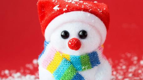 Festive Snowman in Santa Cap wallpaper