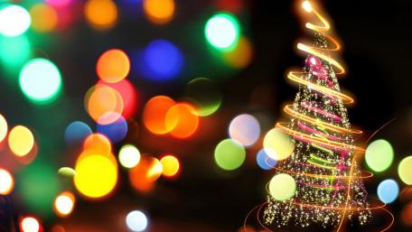 Bokeh sparkling christmas tree wallpaper
