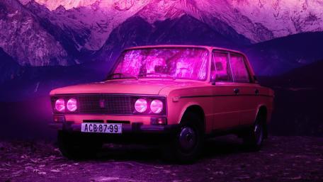 Lo-fi retro car (VAZ-2106) wallpaper