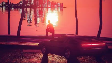 Sunset memories at a DMC DeLorean wallpaper