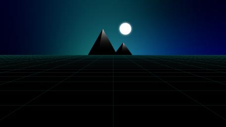 Mystical Night with Neon Pyramids wallpaper