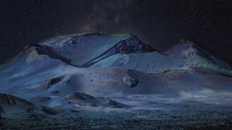 Timanfaya National Park by night wallpaper