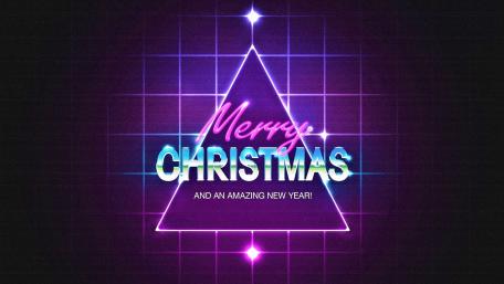 Vibrant Neon Christmas Celebration Wallpaper wallpaper
