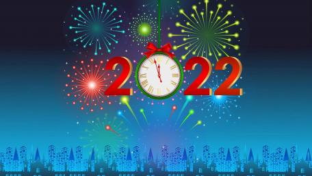 Celebrating New Year's Eve with Fireworks and Countdown 2022 wallpaper