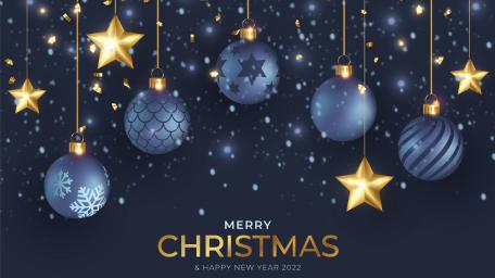 Festive Christmas and New Year Ornaments wallpaper