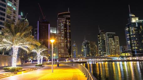 Dubai Marina by night wallpaper