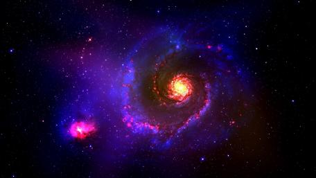 Majestic Whirlpool Galaxy in Deep Space wallpaper