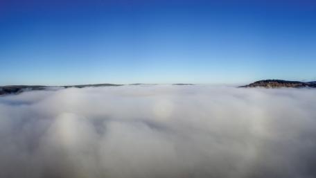 Fog in the Werra valley wallpaper