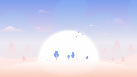 Dreamy Sunrise Over Minimalist Landscape wallpaper