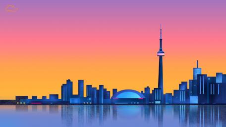 Digital Dreamscape City at Sunset wallpaper