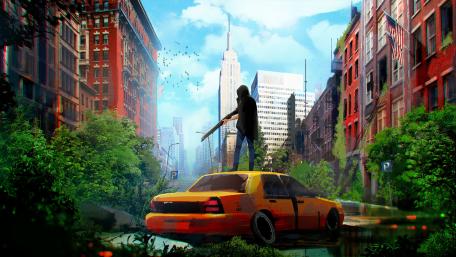Post apocalyptic city wallpaper