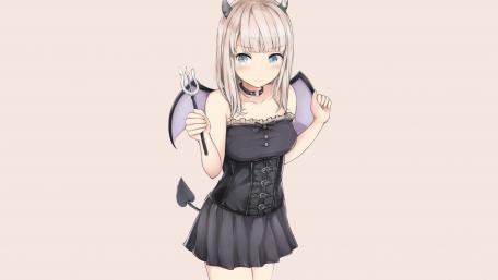 Cute Anime Devil Girl Charm wallpaper