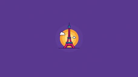 Eiffel Tower Minimalist Logo Design wallpaper