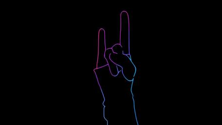 Neon Rock Hand Gesture Art wallpaper