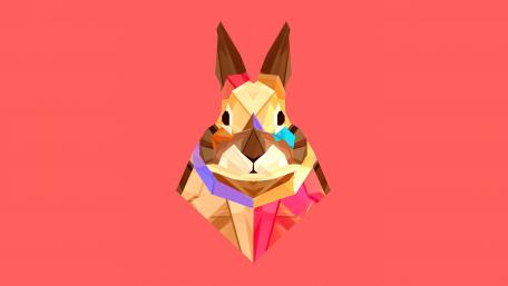 Vibrant Low Poly Bunny Artwork wallpaper