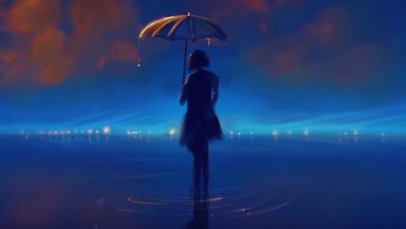 Solitude in the Drizzling Night wallpaper