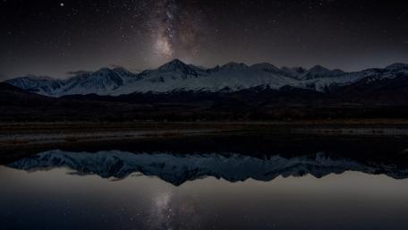 Milky Way Over Serene Mountain Lake wallpaper