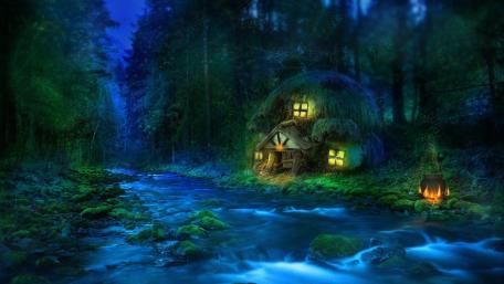 Enchanted Forest Haven in Dreamland wallpaper