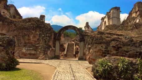 Historic Ruins Embrace Nature's Calmness wallpaper