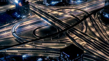 Dubai Interchange at Night wallpaper