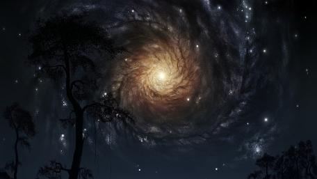 Galactic Whirlwind of Cosmic Beauty wallpaper