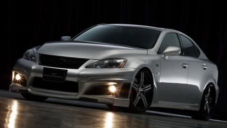 Sleek Silver Lexus on Display wallpaper