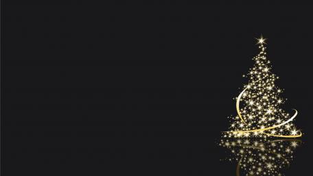 Sparkling Christmas Tree Against a Dark Background wallpaper