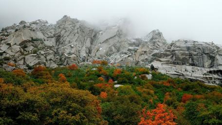 Misty Autumn Peaks with Vibrant Colors wallpaper