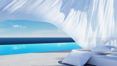 Serene Summer Escape by the Poolside wallpaper