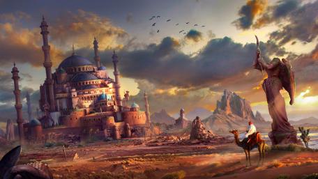 Desert city wallpaper
