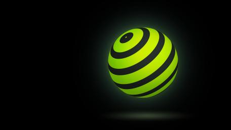 3D neon ball green wallpaper