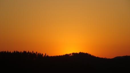 Golden Horizon in an Orange Sky wallpaper