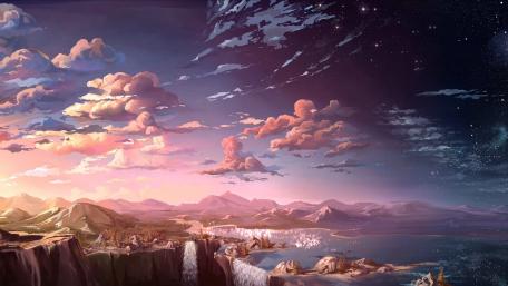 Twilight Harmony in an Anime Dreamscape wallpaper