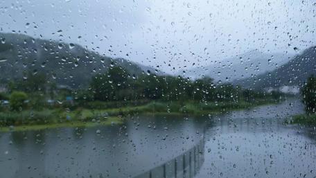 Quiet Rain over Serene River wallpaper
