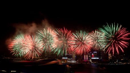 Chinese New Year Fireworks in Hong Kong wallpaper