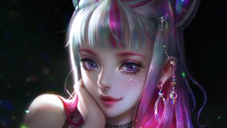Enchanting Anime Girl Gaze wallpaper