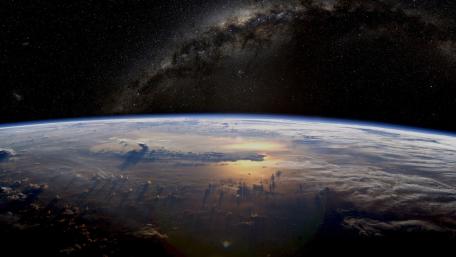 Earth Under the Milky Way's Embrace wallpaper