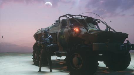 Twilight Patrol in the Desert wallpaper