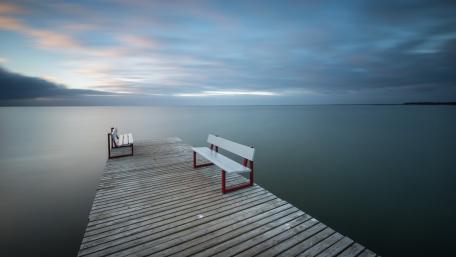 Serenity by the Lake Pier wallpaper