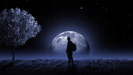 Moon and me wallpaper